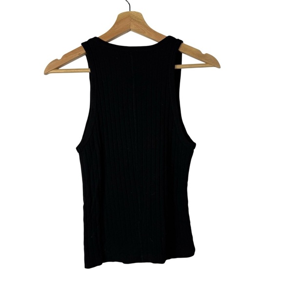 ReDone X Hanes Black Ribbed Scoop Neck Tank Top S - Picture 4 of 4